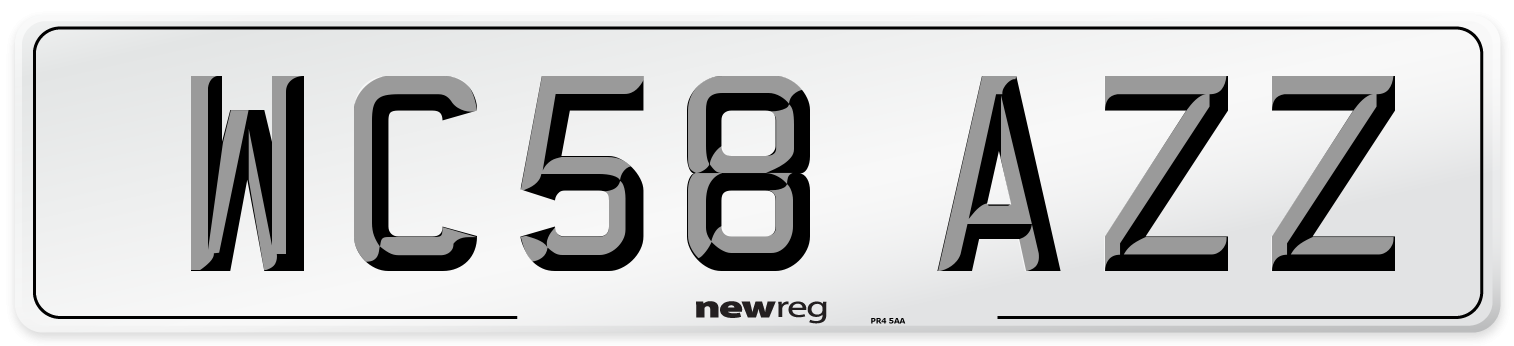 WC58 AZZ Number Plate from New Reg